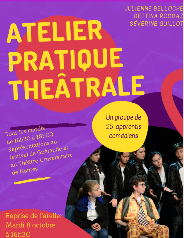 Reprise De Latelier Théâtre Le Mardi 8 Octobre à 16h30 Collège Stendhal 